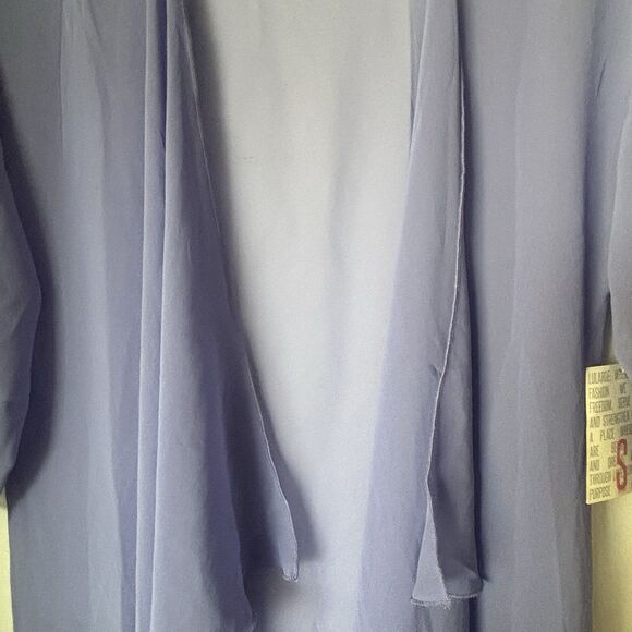 LuLaRoe NWT Monroe Sm Kimono Solid Lavender W/Salmon Friend Women Sheer Cover Up - Picture 4 of 12